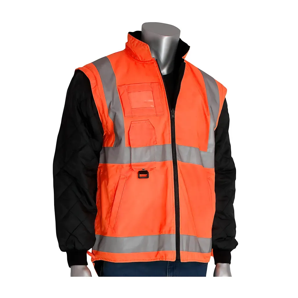 PIP 343-1756-OR/5X ANSI Type R Class 3 7-in-1 All Conditions Coat with Inner Jacket and Vest Combination