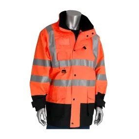 PIP 343-1756-OR/5X ANSI Type R Class 3 7-in-1 All Conditions Coat with Inner Jacket and Vest Combination