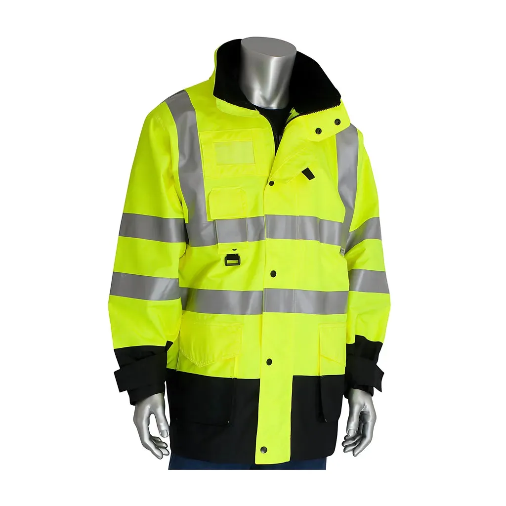 PIP 343-1756-YEL/5X ANSI Type R Class 3 7-in-1 All Conditions Coat with Inner Jacket and Vest Combination