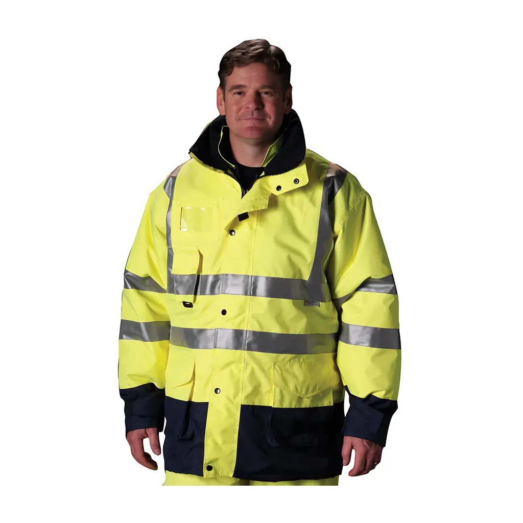 PIP 343-1756-YEL/5X ANSI Type R Class 3 7-in-1 All Conditions Coat with Inner Jacket and Vest Combination