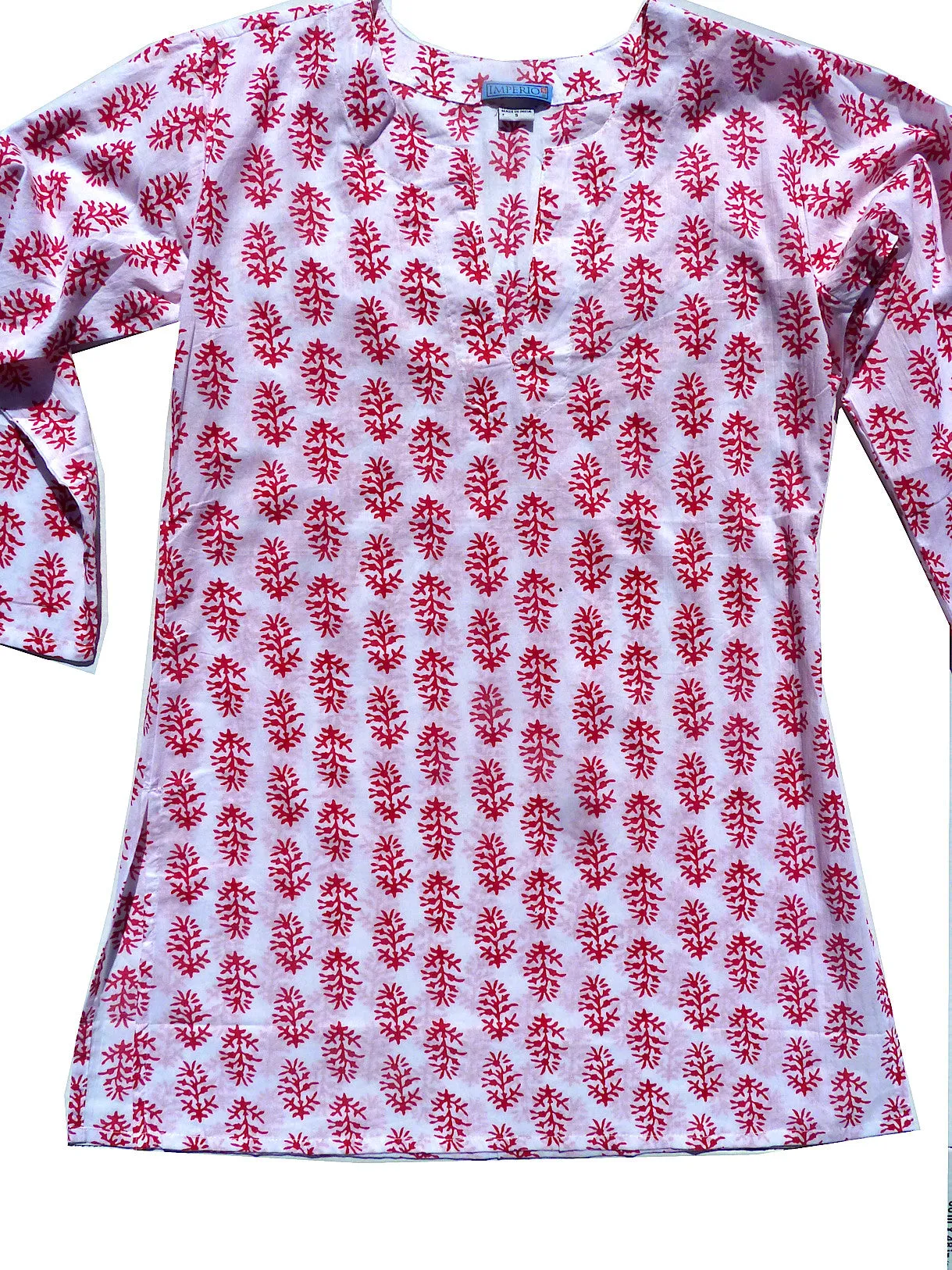 Raja Cotton Tunic Red Coral