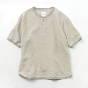 RE MADE IN TOKYO JAPAN / French Linen Henley Neck T-Shirt