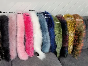 READY to SHIP Faux Fur Vegan Trim Hood 60-80 cm, Faux Fur Collar Trim, Fur Fabric, Fur Ruff, Faux Fur Hood, Hood Fur Jacket, Fur stripe, Fur