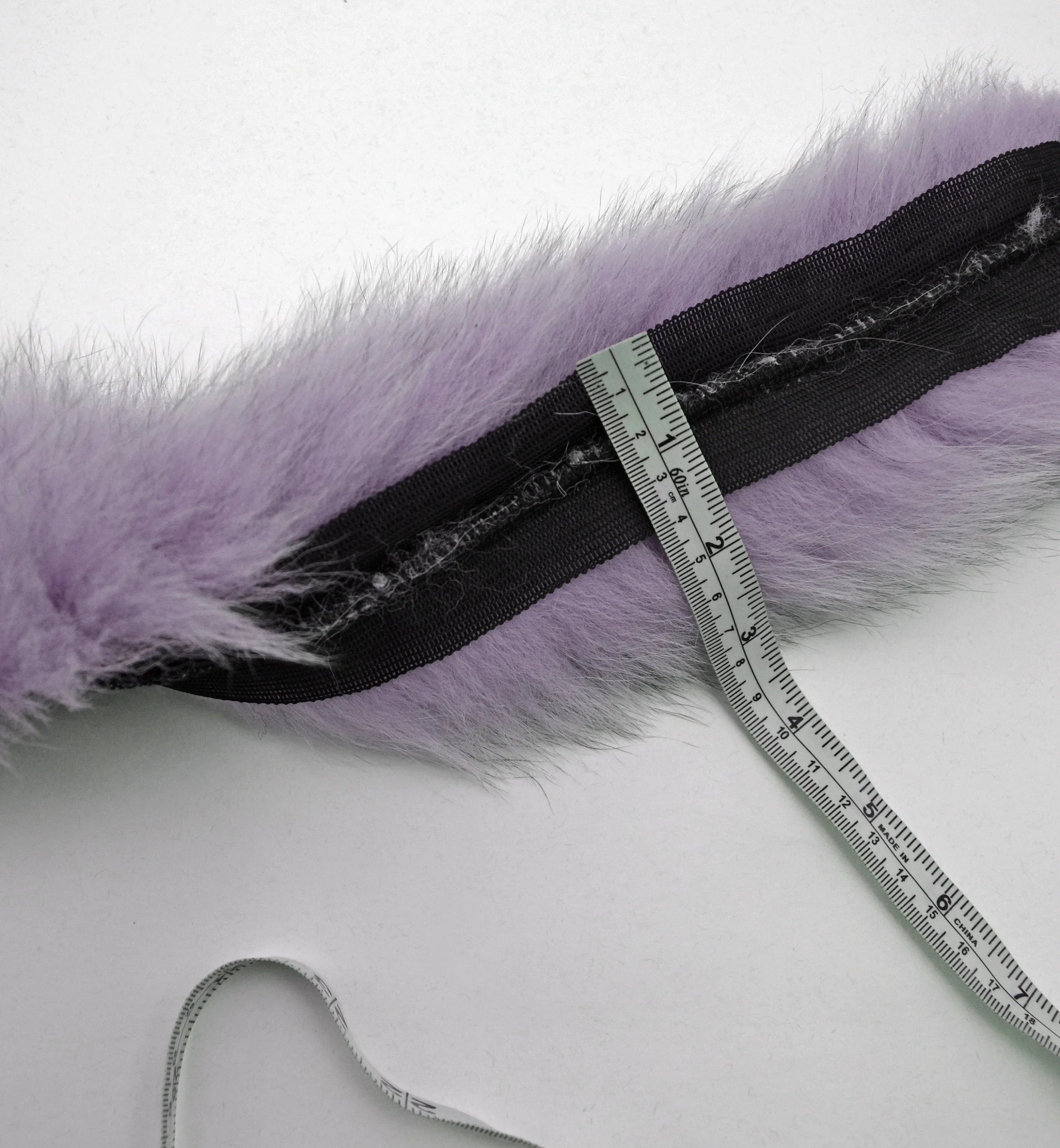 READY TO SHIP, Lilac 60 cm Real Fox Fur (Tail) Trim Hood, Fur collar trim, Fox Fur Collar, Fur Scarf, Fur Ruff, Fur Hood, Fur stripe, Trim