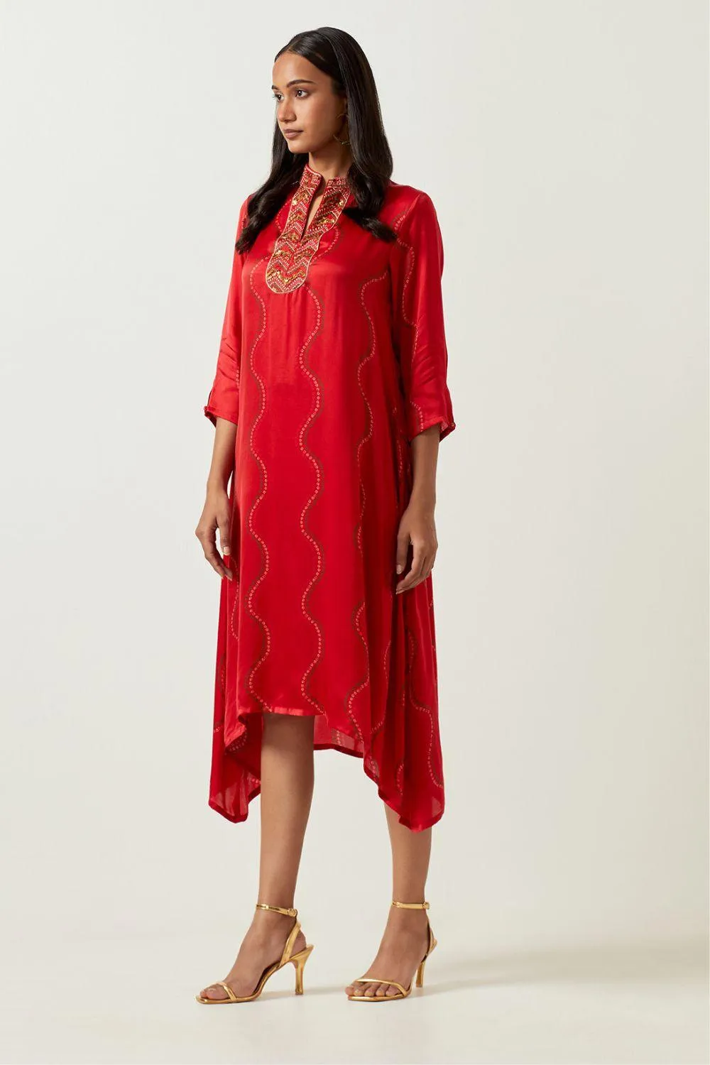 Red Bandhani Tunic