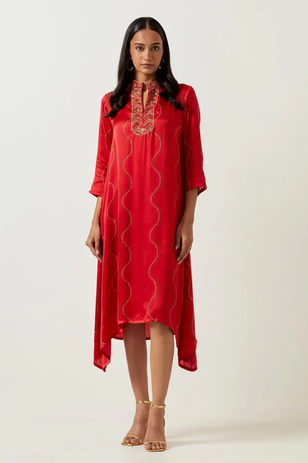 Red Bandhani Tunic