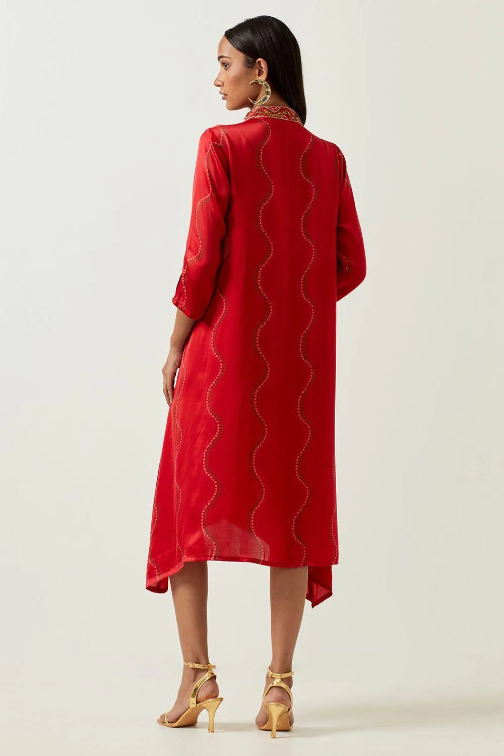 Red Bandhani Tunic