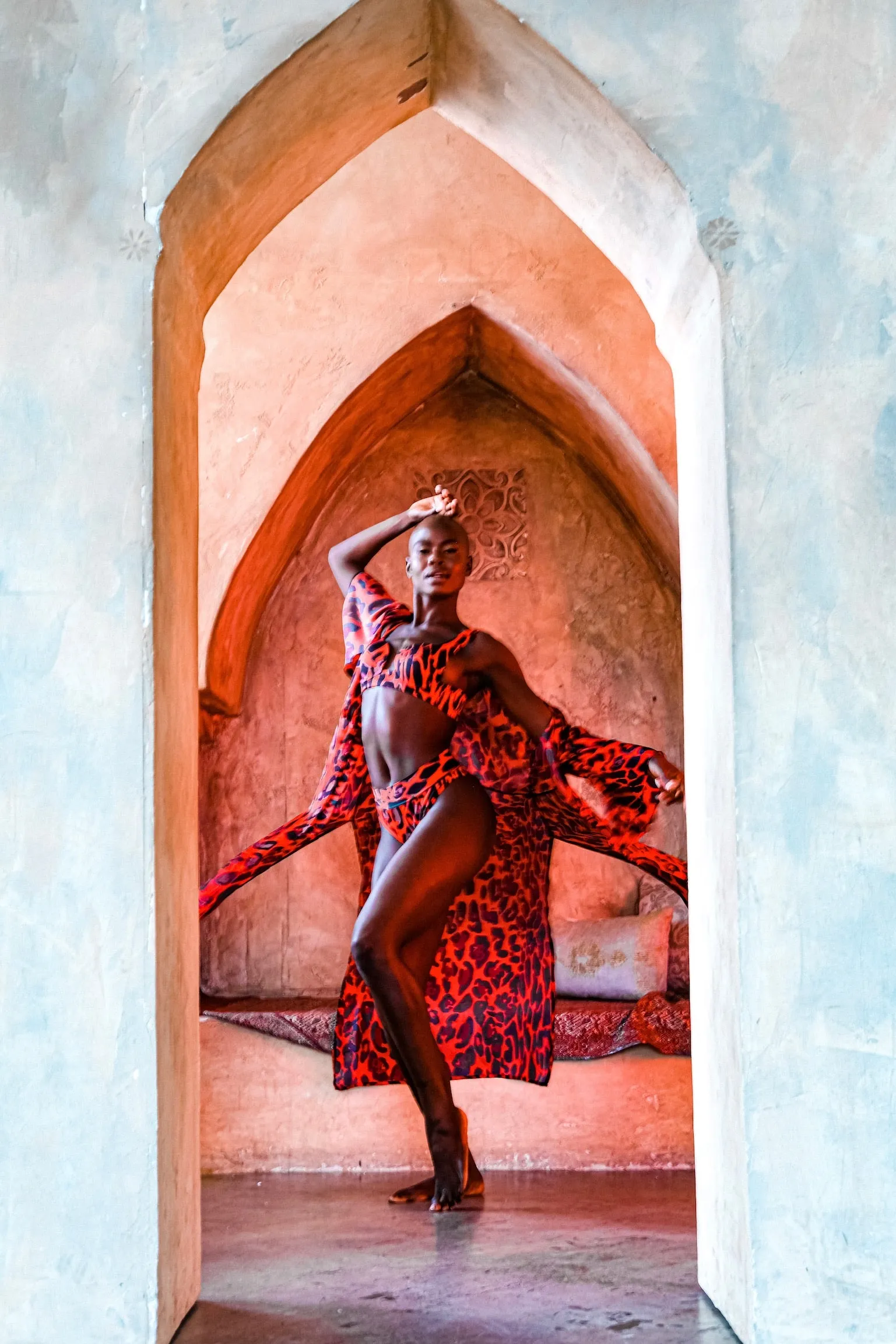 Red Leopard Tunic Coverup