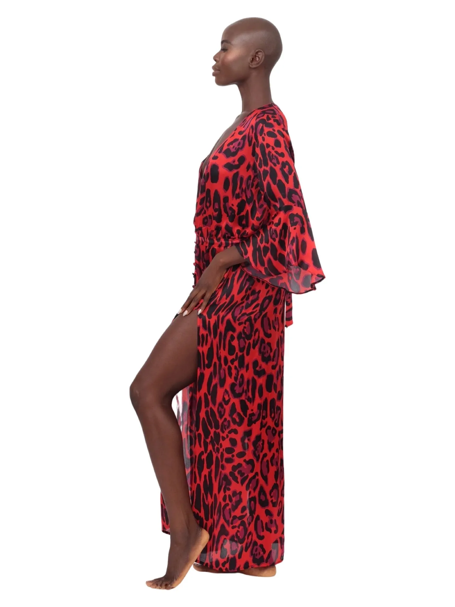 Red Leopard Tunic Coverup