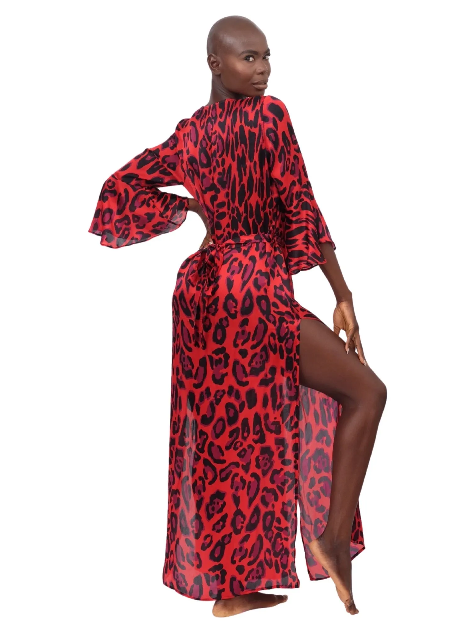 Red Leopard Tunic Coverup