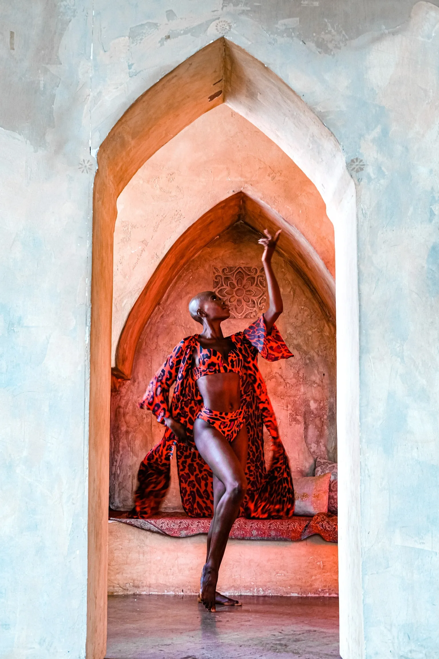 Red Leopard Tunic Coverup