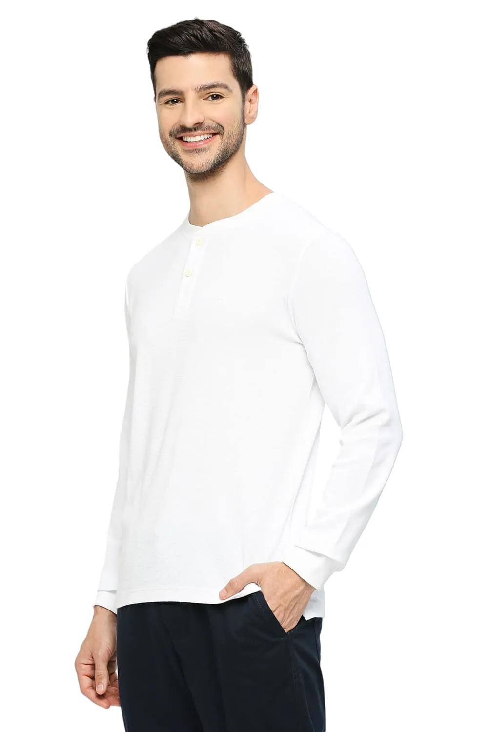 Regular Fit Cotton Polyester Solid Henly T-Shirts