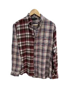 Reworked vintage check shirt-  Burgundy mix (S)