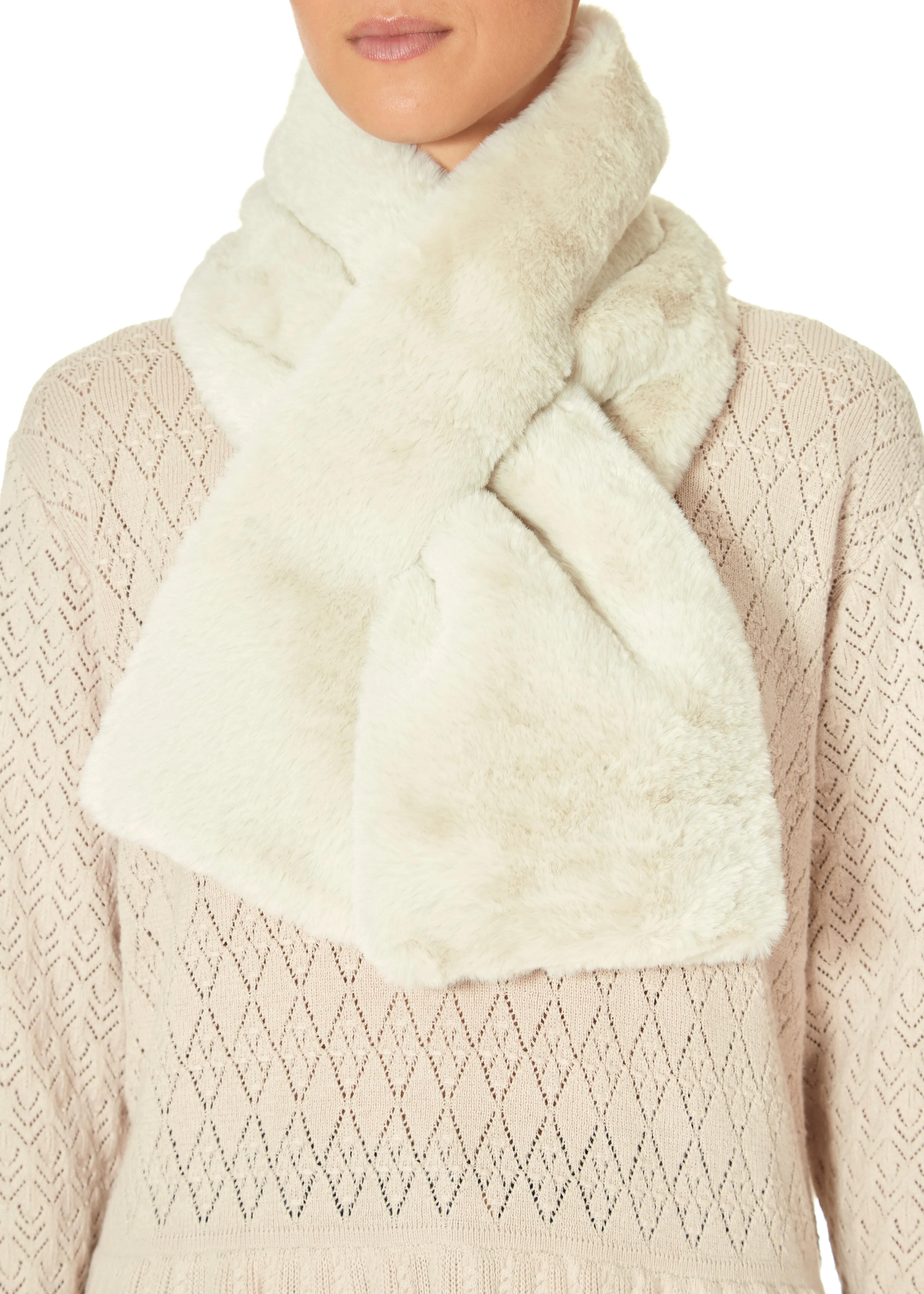 Rino & Pelle Stip Faux Fur In Moonstruck Cream