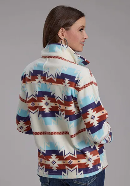 Roper Women's Cream Aztec Print Polar Fleece Pullover 0250-6097