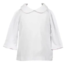 Ruffled Peter Pan 3/4 Shirt - Pink