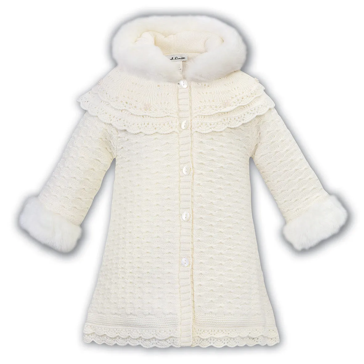 Sarah Louise - Knitted coat, Ivory