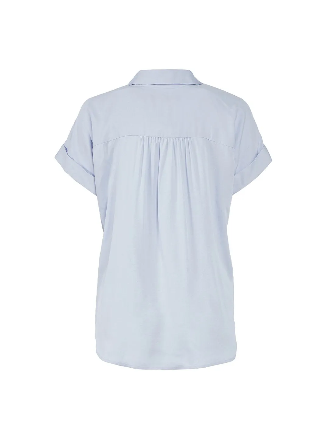 Short Sleeve Tunic Blouse in Frozen Blue