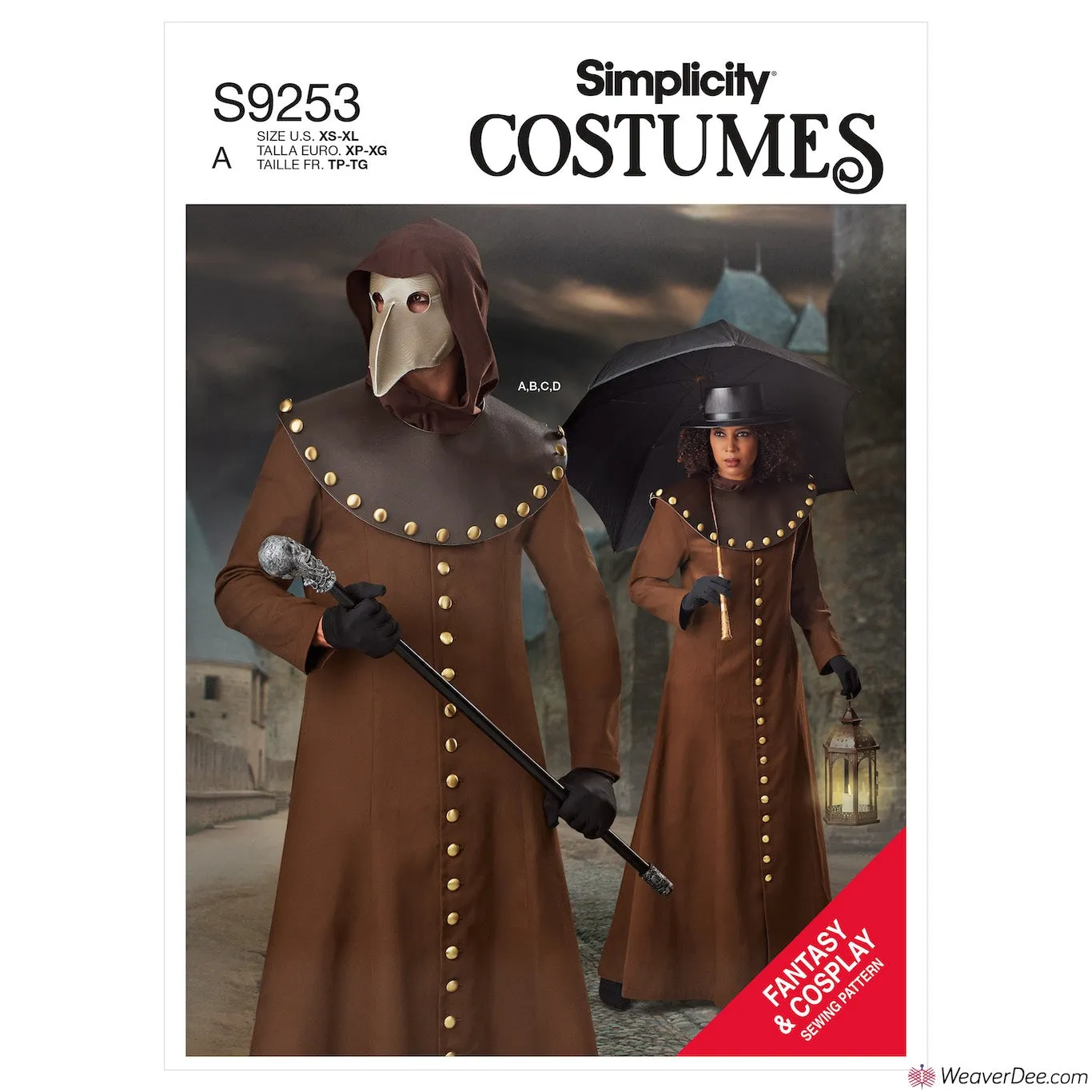 Simplicity Pattern S9253 Plague Doctor Costume - Unisex