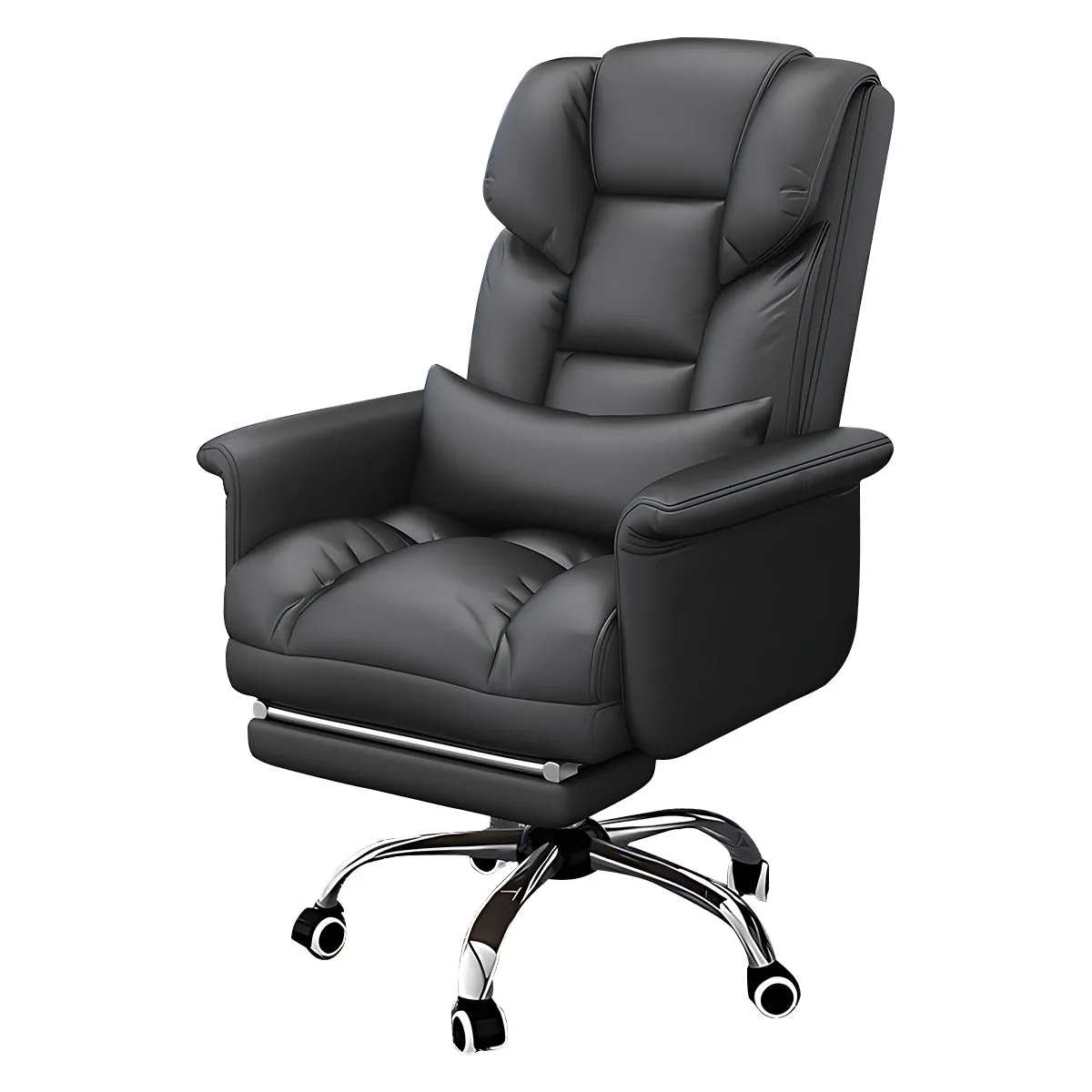 Stylish and Minimalist Multifunctional Executive Office Chair with Comfortable Lumbar Pillow Design (West Coast）