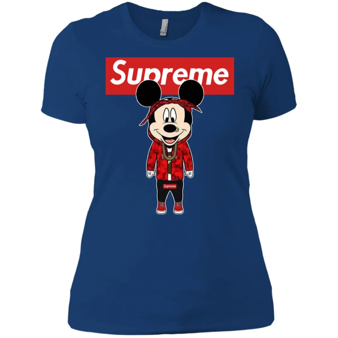 Supreme Mickey Style Fashion T-shirt Women Cotton T-Shirt