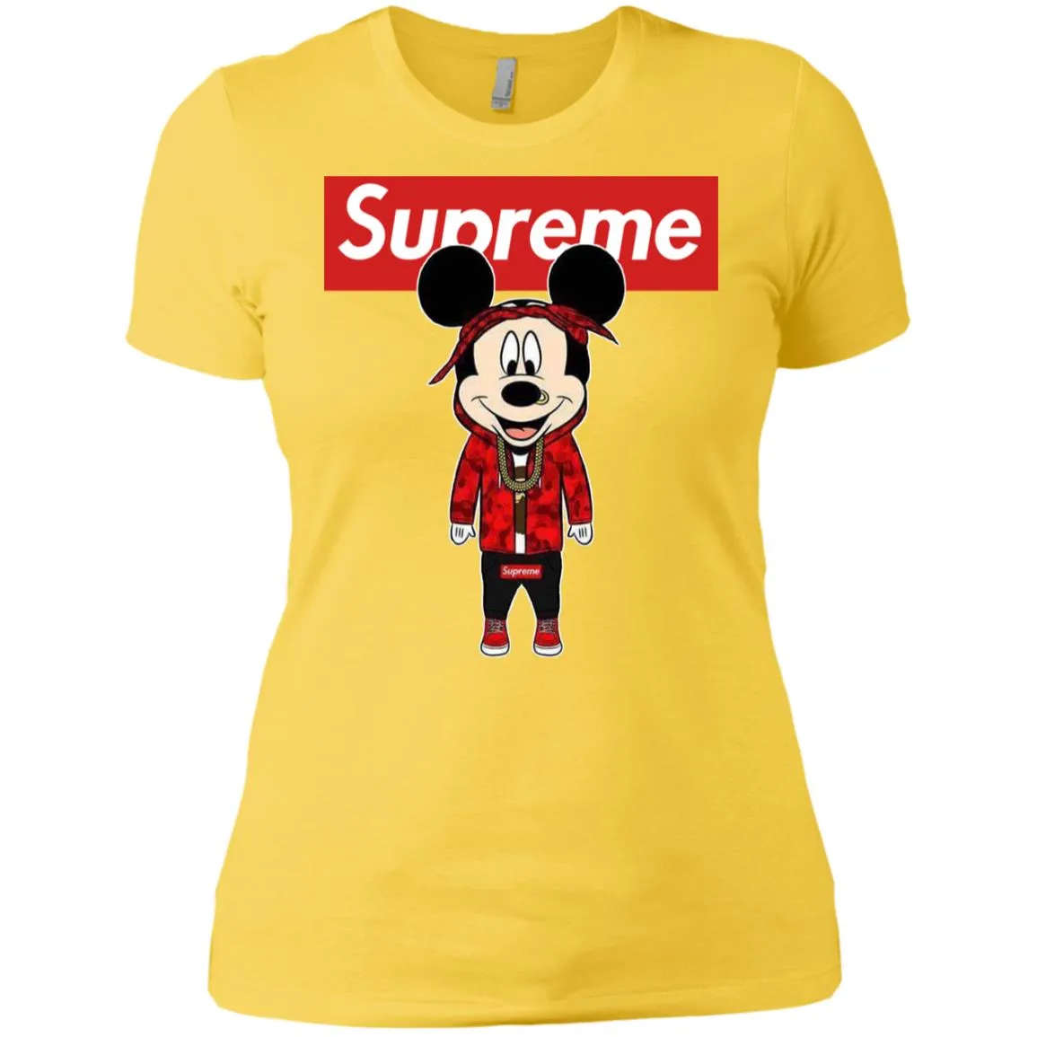 Supreme Mickey Style Fashion T-shirt Women Cotton T-Shirt