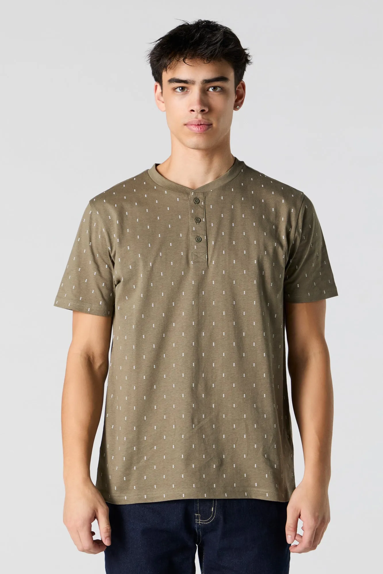 T-shirt Henley avec micromotif