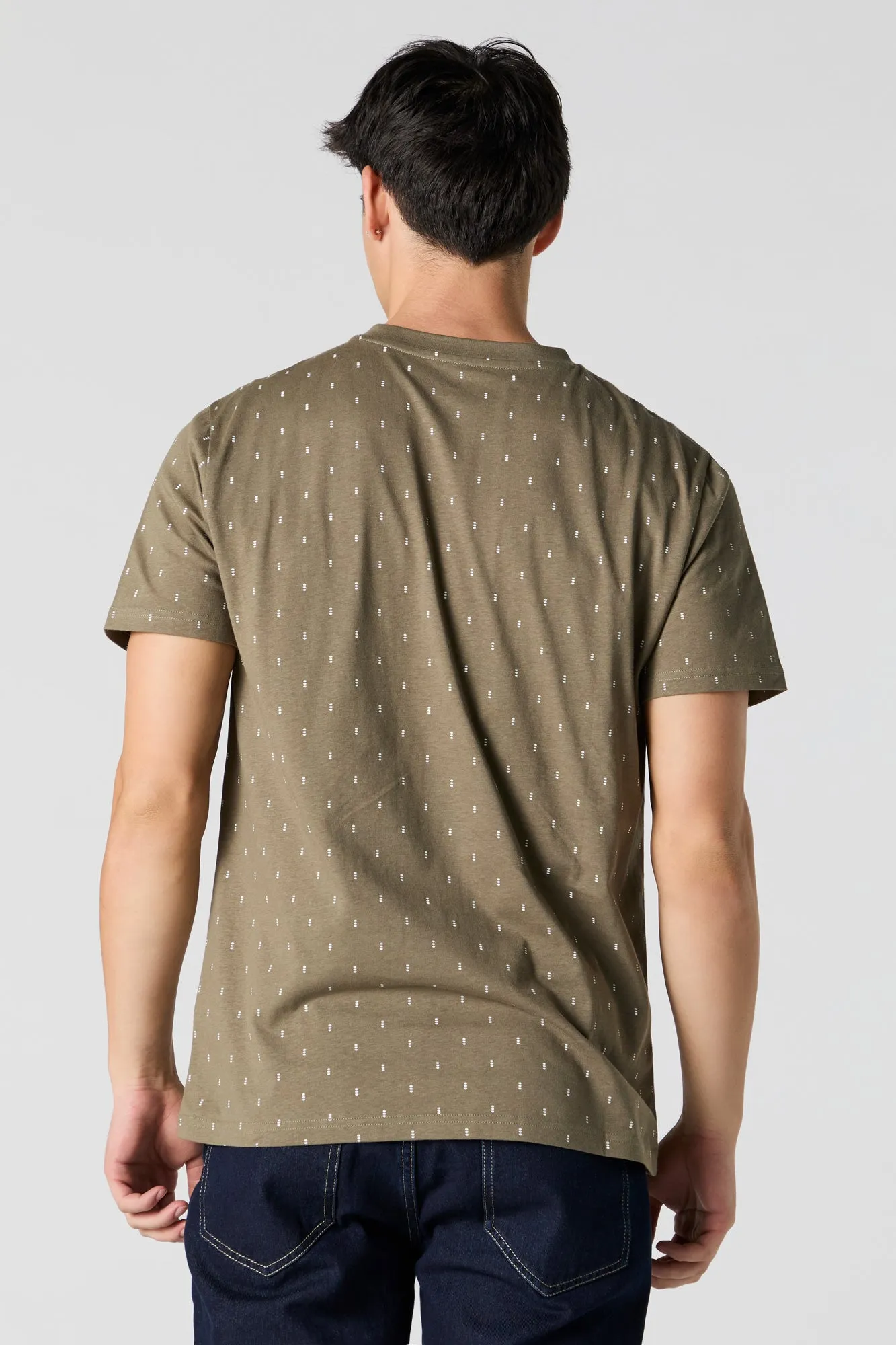 T-shirt Henley avec micromotif