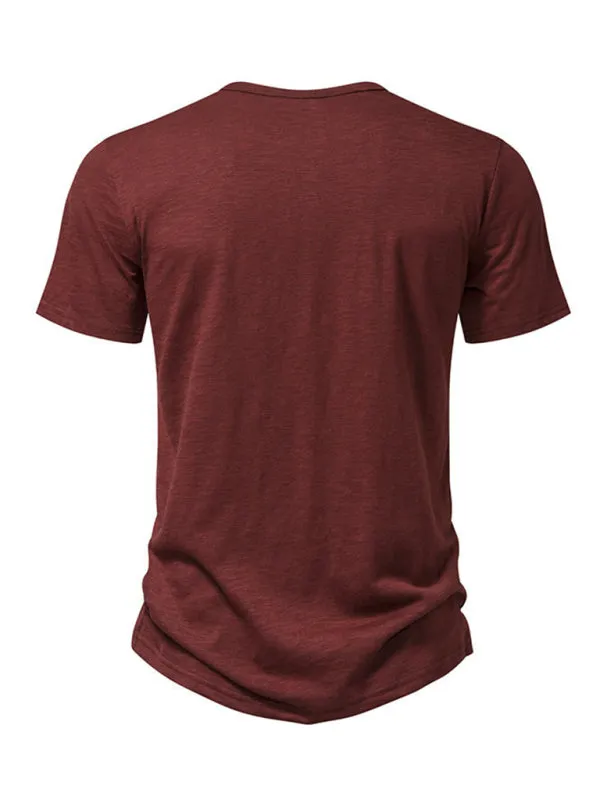 TEEK - Mens Henley Casual Short Sleeve T-Shirt