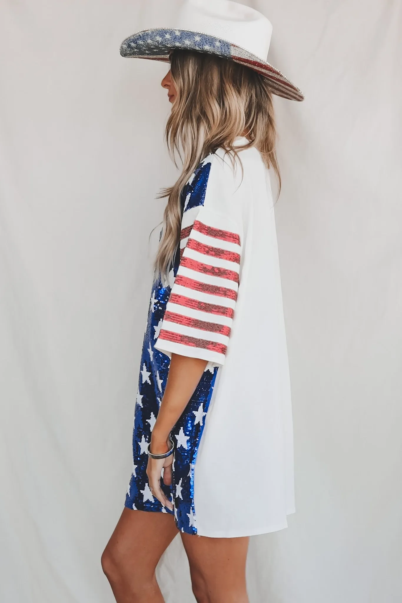 That’s The Spirit American Flag Sequin Tunic Dress