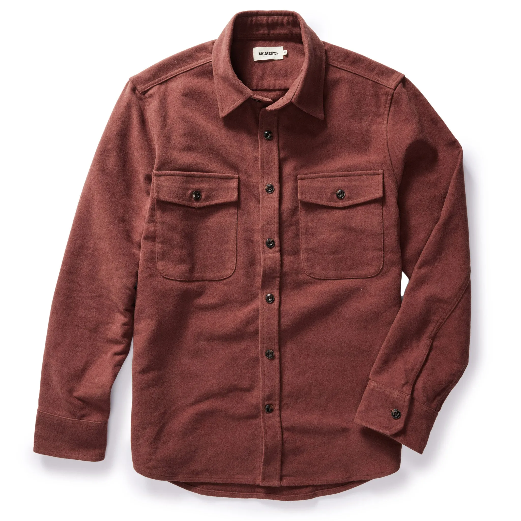 The Maritime Shirt Jacket in Black Cherry Moleskin