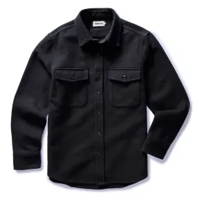 The Maritime Shirt Jacket in Faded Black Moleskin Twill