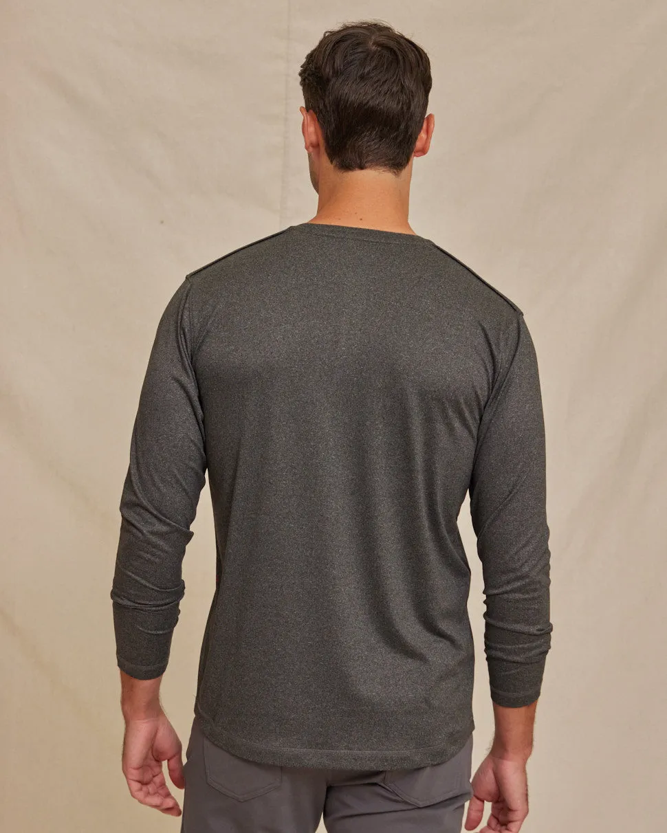 The Voyager - Performance LS Henley - Onyx Heather