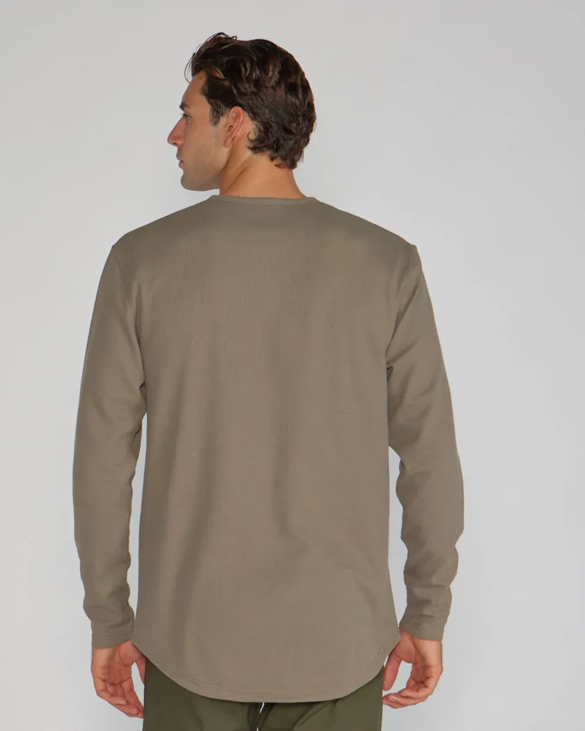 Thermal Henley Drop-Cut Long Sleeve