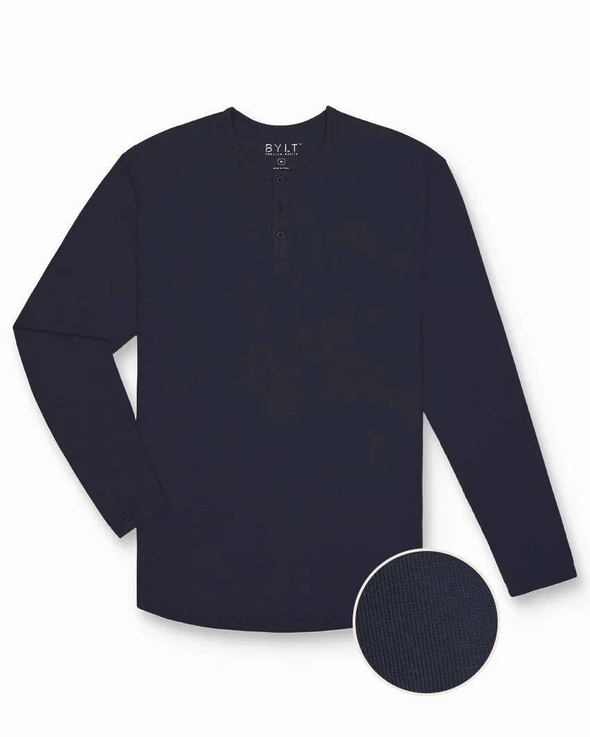 Thermal Henley Drop-Cut Long Sleeve