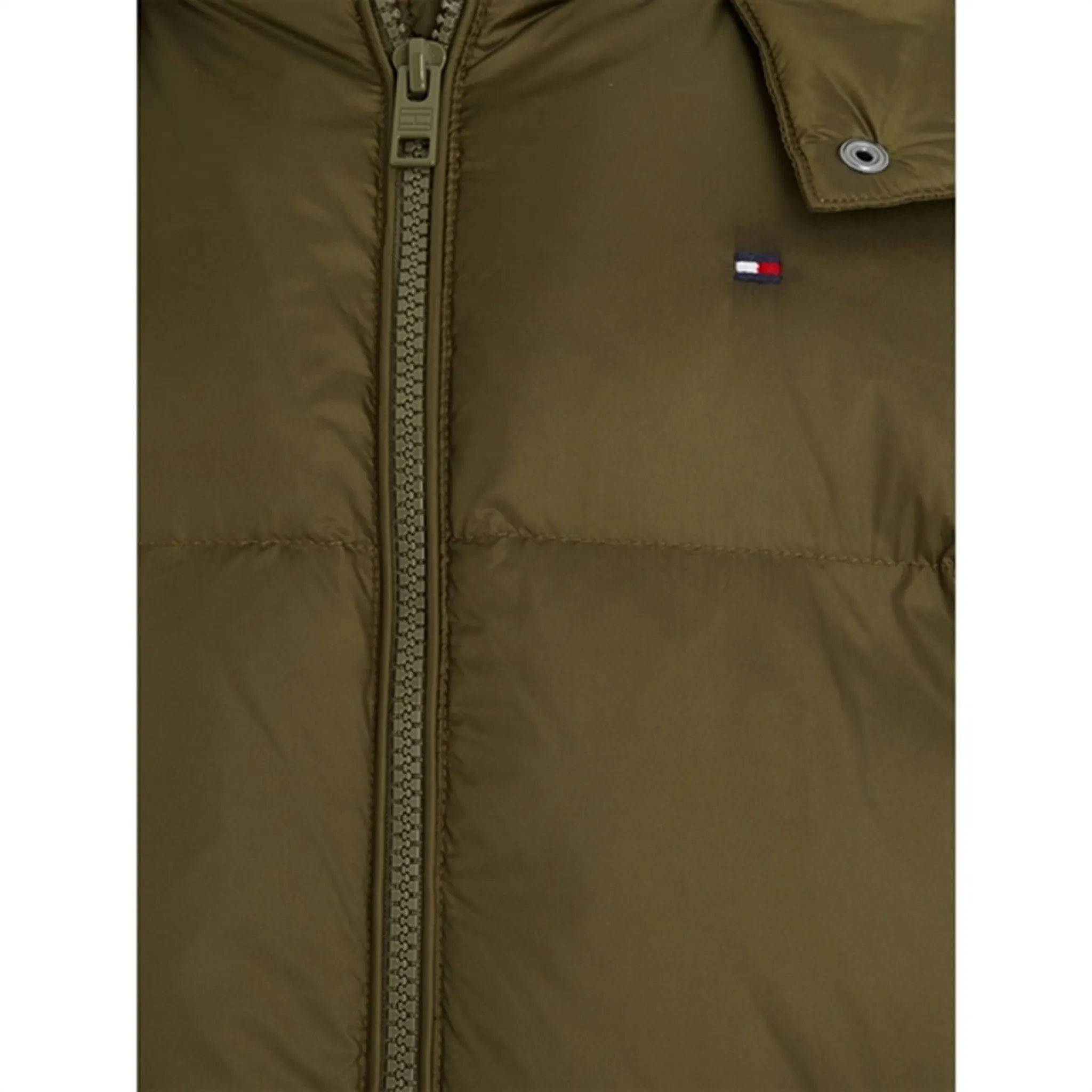 Tommy Hilfiger Mixed Quilted Long Down Jacket Olive Green