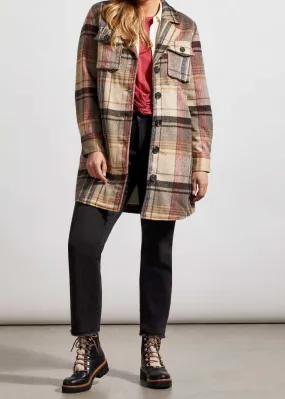 Tribal 71830 Plaid Shacket Jacket