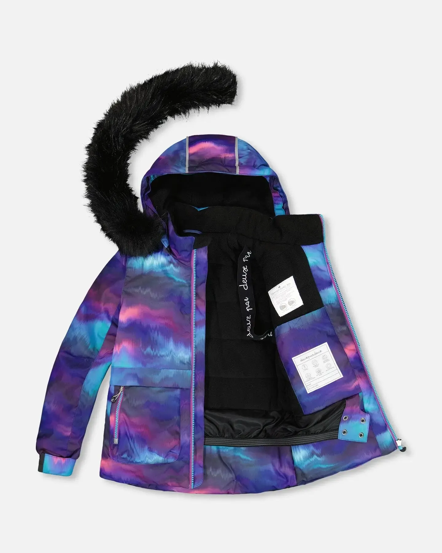 Two Piece Snowsuit Printed Purple Aurora Borealis