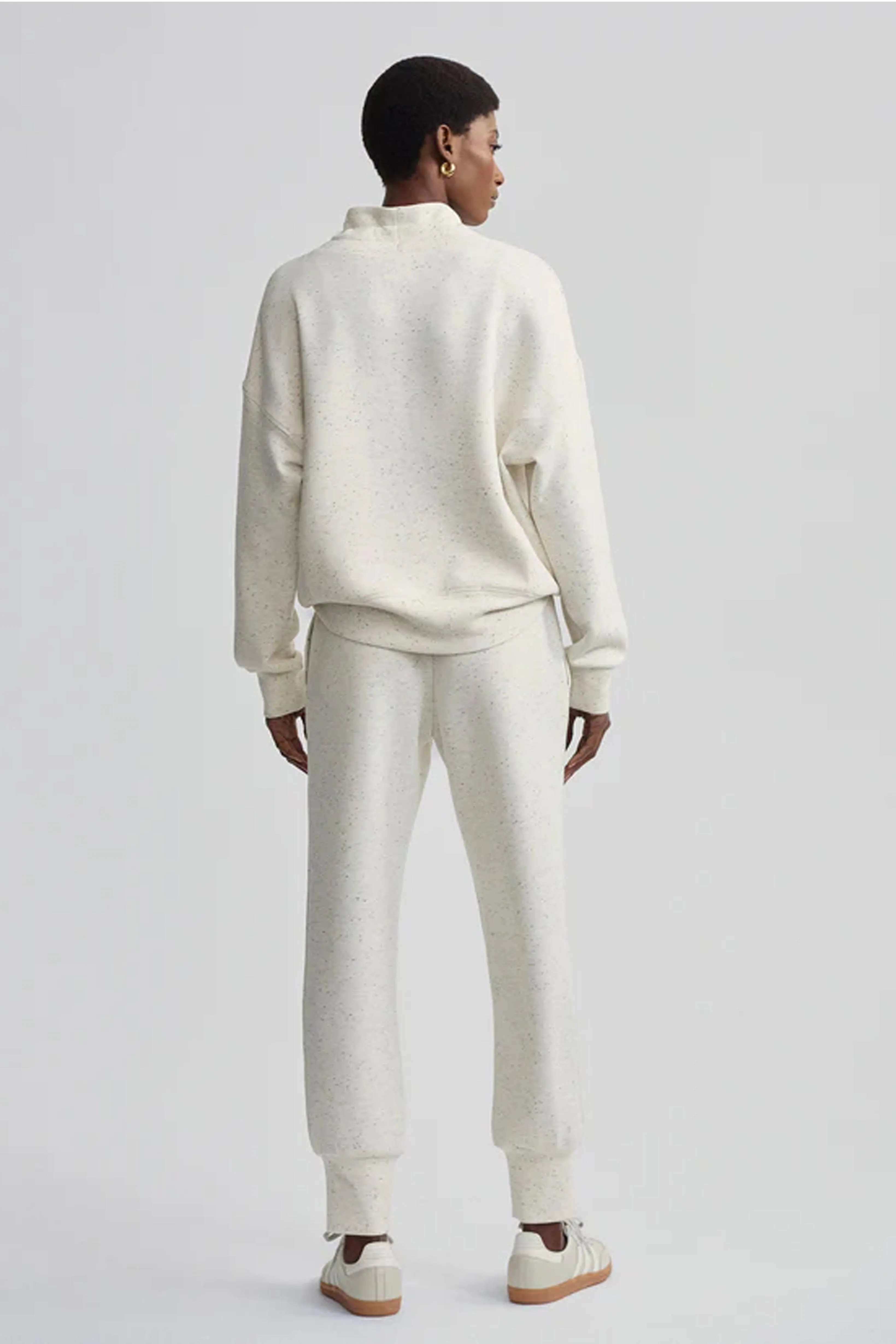 VARLEY | The Slim Cuff Pant 25 - Ivory Marl Fleck