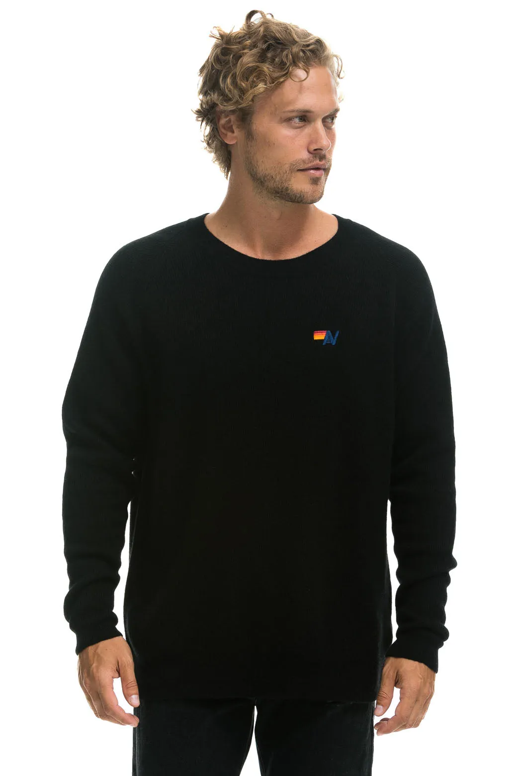 VINTAGE CABIN 2 UNISEX CASHMERE SWEATER - BLACK