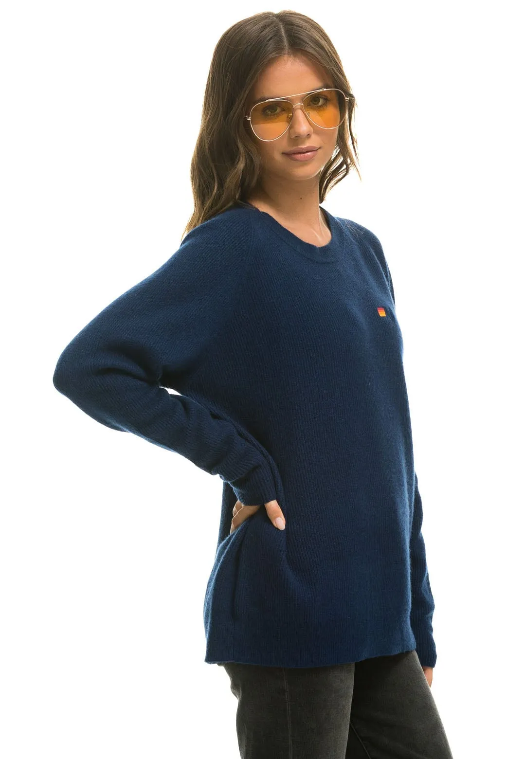 VINTAGE CABIN 2 UNISEX CASHMERE SWEATER - MIDNIGHT