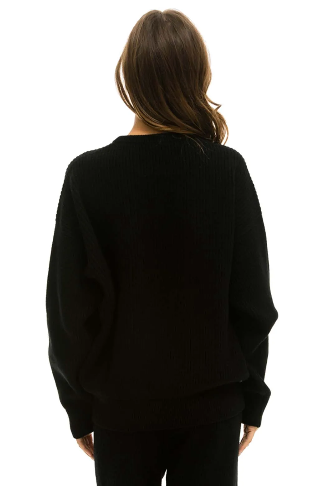 VINTAGE CABIN UNISEX CASHMERE SWEATER - BLACK