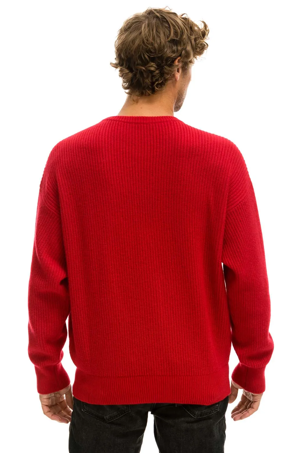 VINTAGE CABIN UNISEX CASHMERE SWEATER - CHERRY