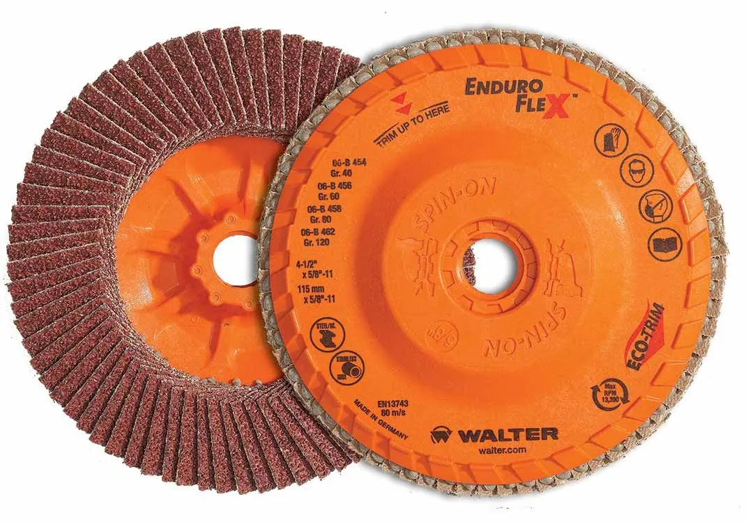 Walter 06B454 ENDURO-FLEX™ 4-1/2"x5/8"-11 Thread Flap Disc 40GR