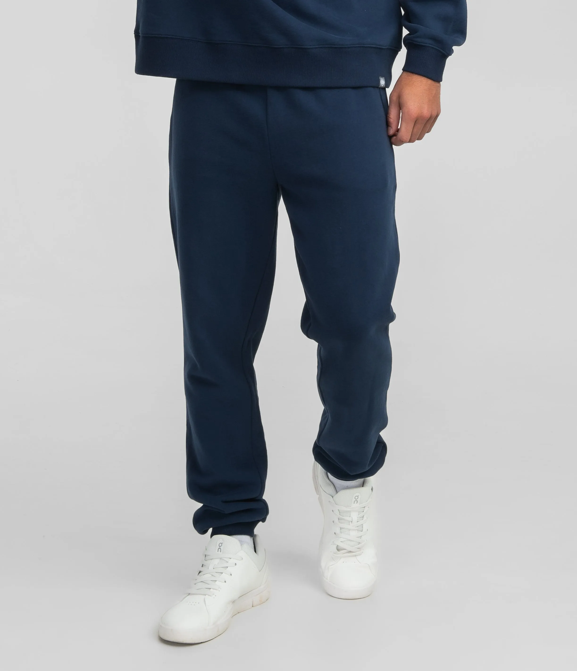 Washed Fleece Essential Sweatpants - Classic Navy