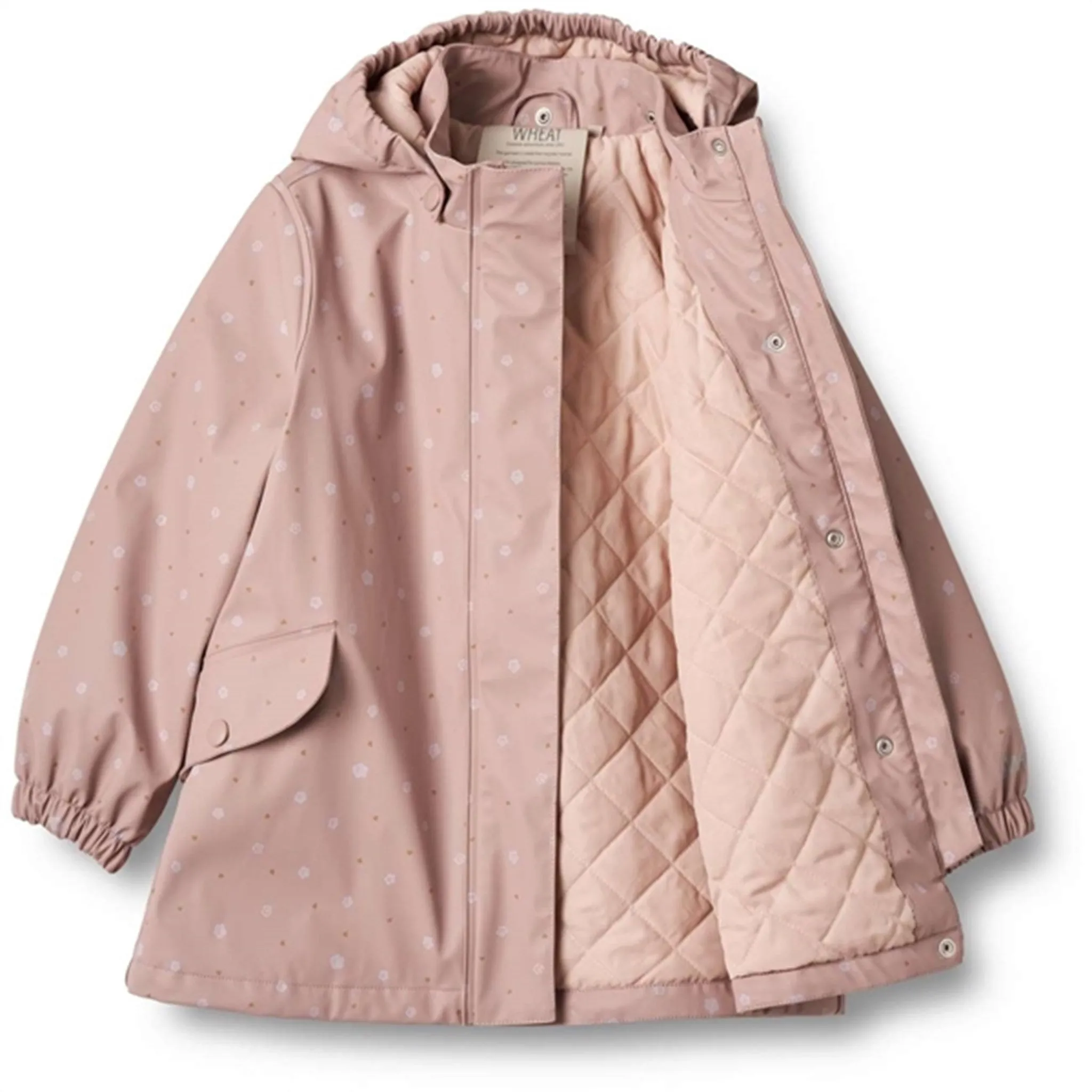 Wheat Rain Jacket Rika Thermo Powder Rose Flowers