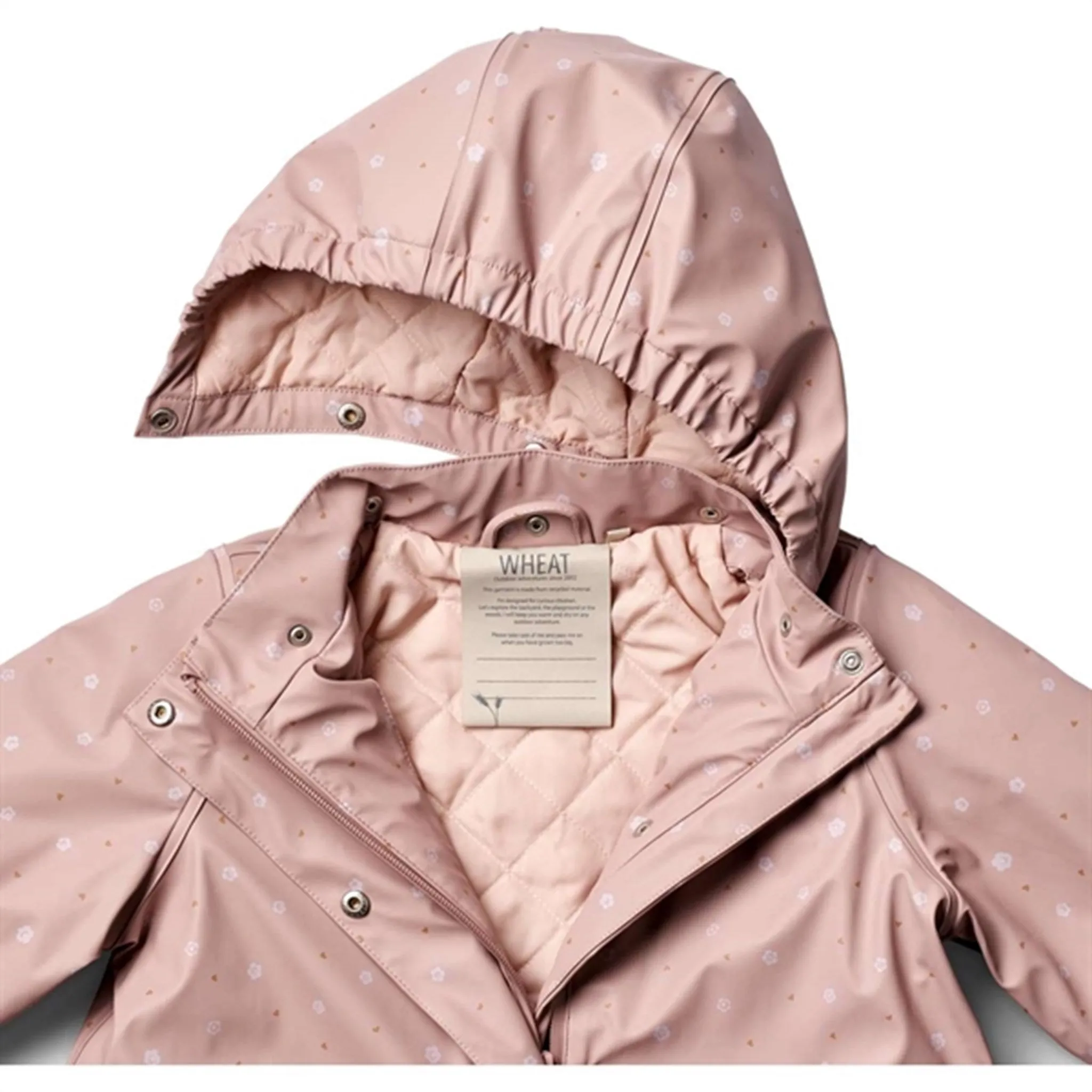 Wheat Rain Jacket Rika Thermo Powder Rose Flowers