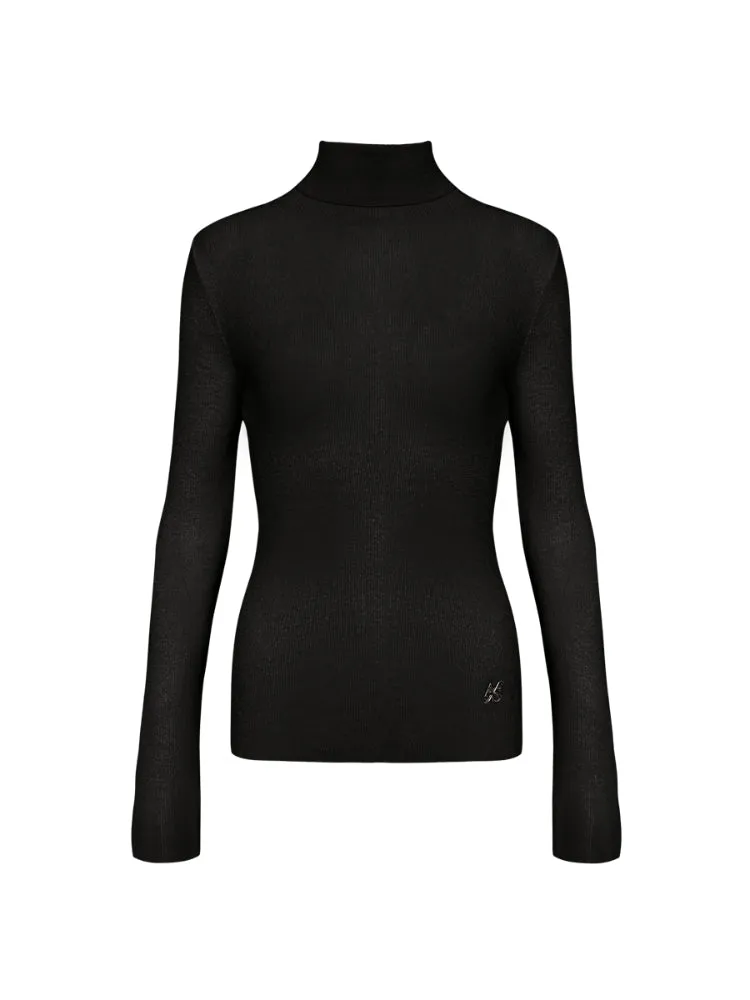 White & Black Slim-Fit Long-Sleeve Base Layer Top