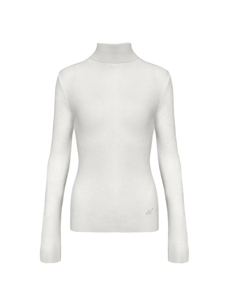 White & Black Slim-Fit Long-Sleeve Base Layer Top