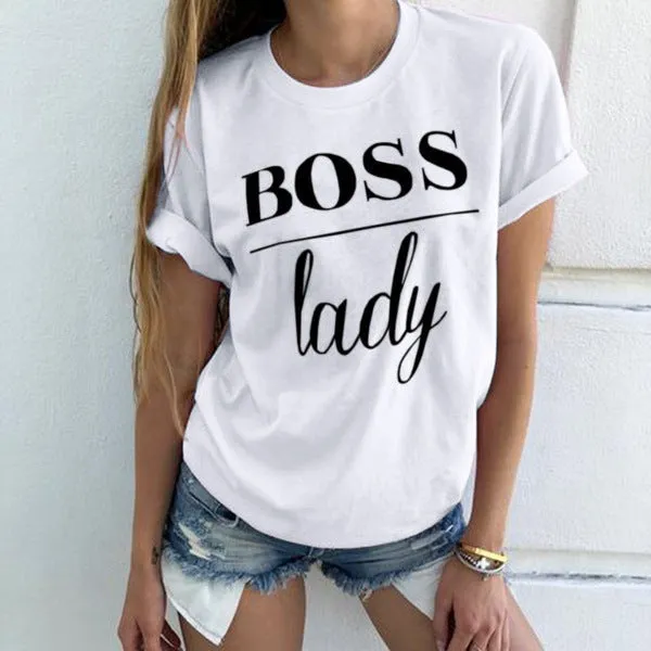 Women Casual Letter Printed T-shirt